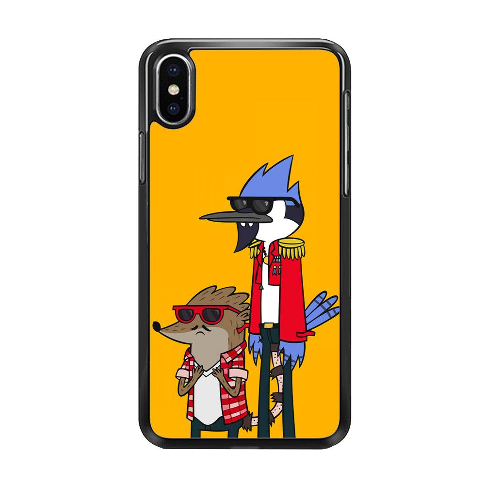Regular Show Rigby and Mordecai iPhone Xs Max Case-Rubber / Black (2D Case)-Xtracase
