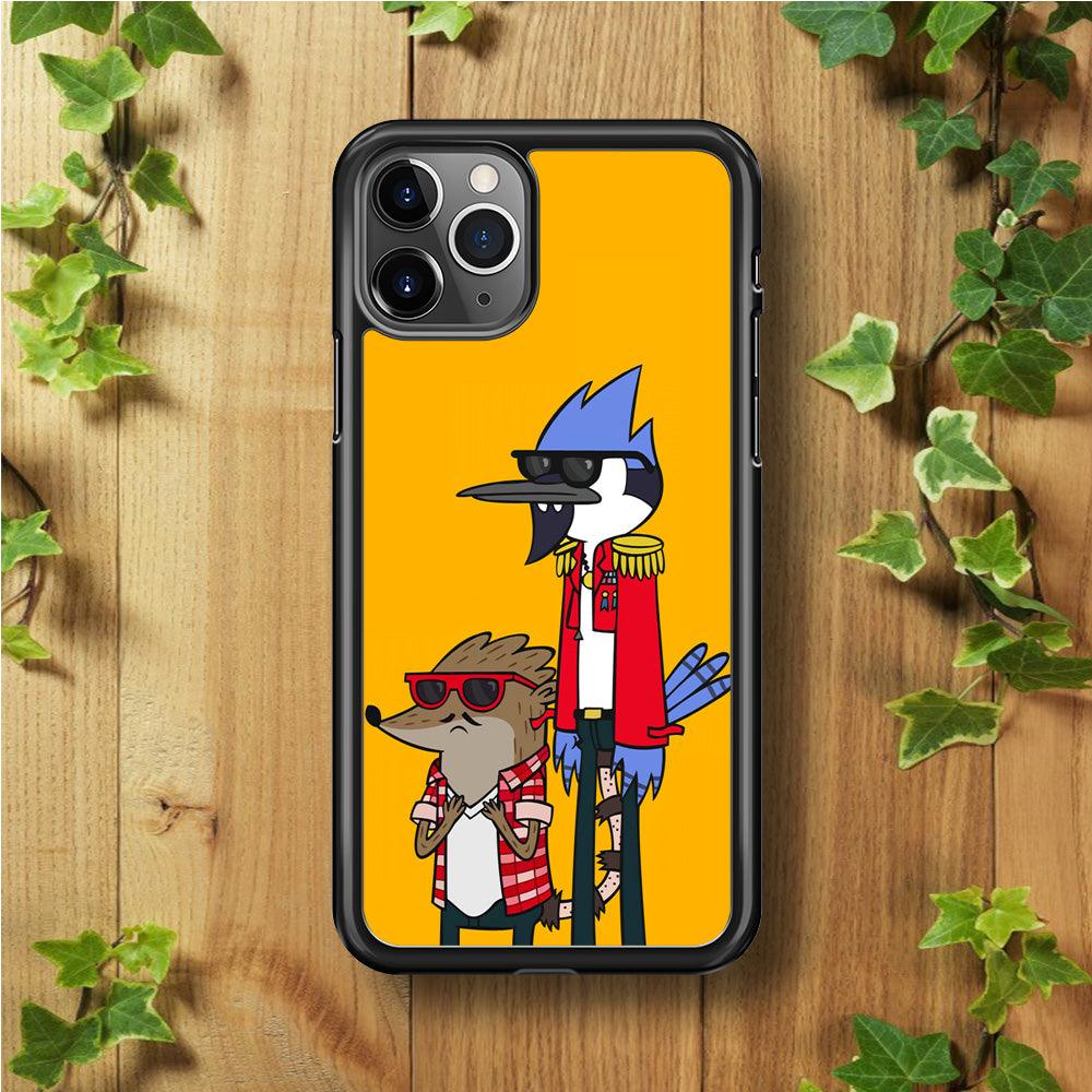 Regular Show Rigby and Mordecai iPhone 11 Pro Case-Rubber / Black (2D Case)-Xtracase