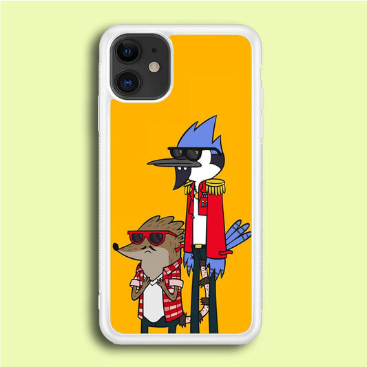 Regular Show Rigby and Mordecai iPhone 12 Case-Rubber / White (2D Case)-Xtracase