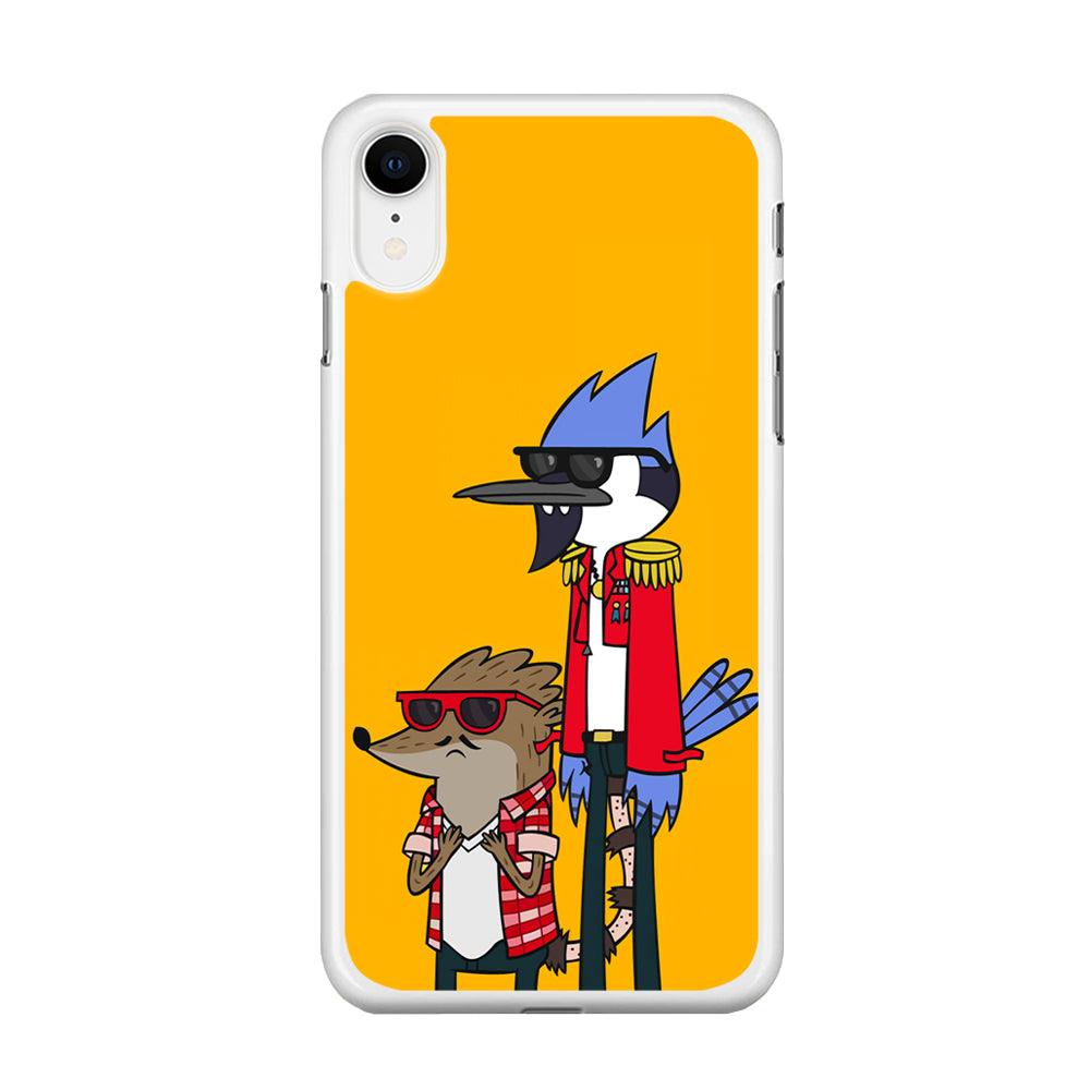 Regular Show Rigby and Mordecai iPhone XR Case-Rubber / White (2D Case)-Xtracase