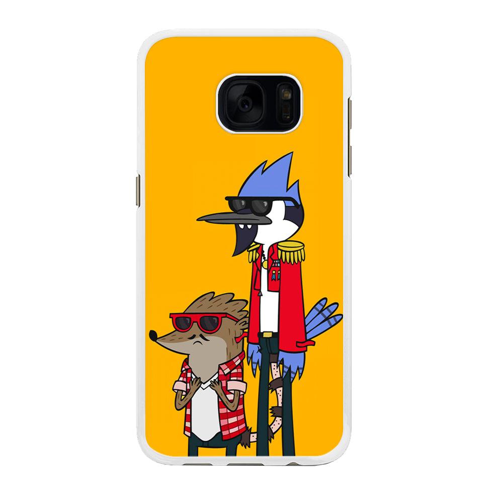 Regular Show Rigby and Mordecai Samsung Galaxy S7 Edge Case-Rubber / White (2D Case)-Xtracase