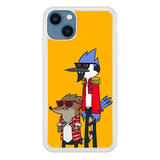 Regular Show Rigby and Mordecai iPhone 13 Mini Case-Rubber / White (2D Case)-Xtracase