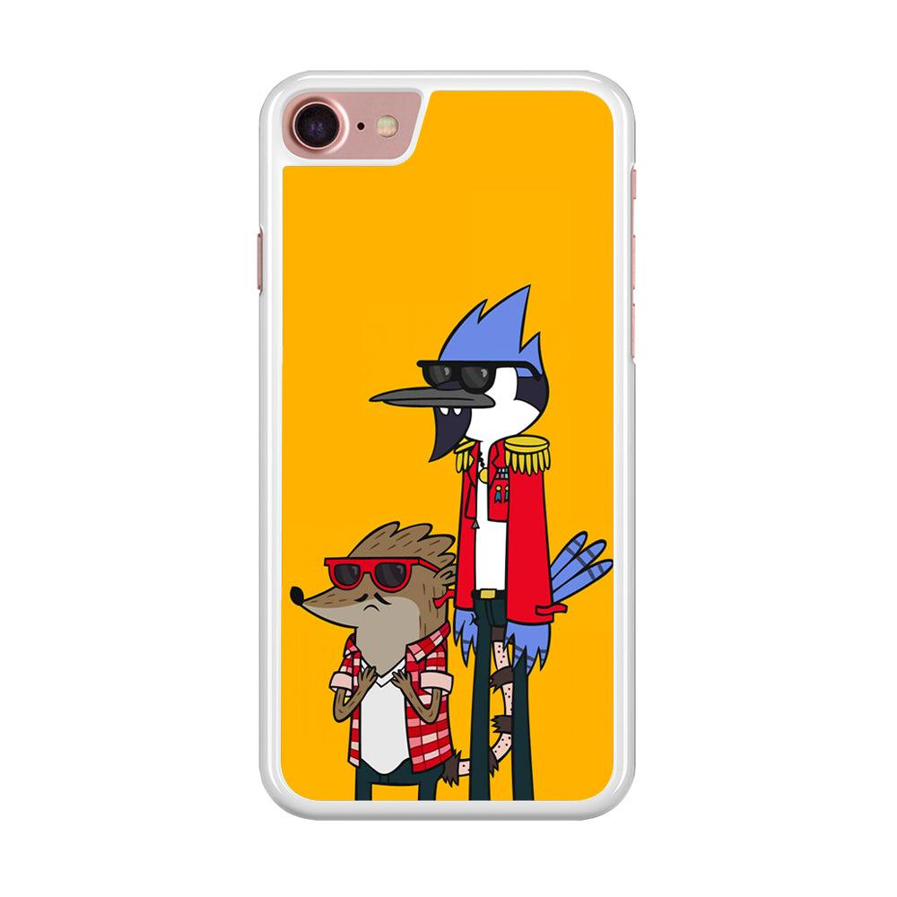 Regular Show Rigby and Mordecai iPhone 8 Case-Rubber / White (2D Case)-Xtracase