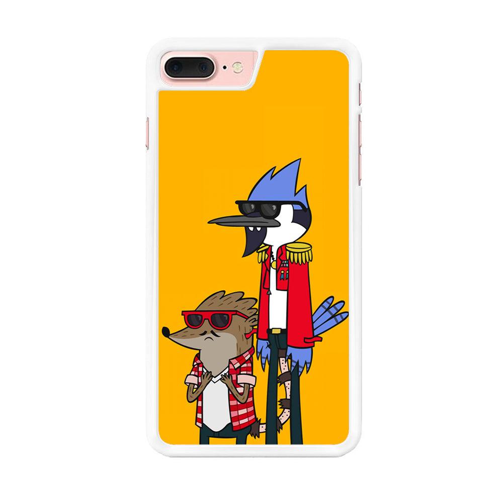 Regular Show Rigby and Mordecai iPhone 7 Plus Case-Rubber / White (2D Case)-Xtracase
