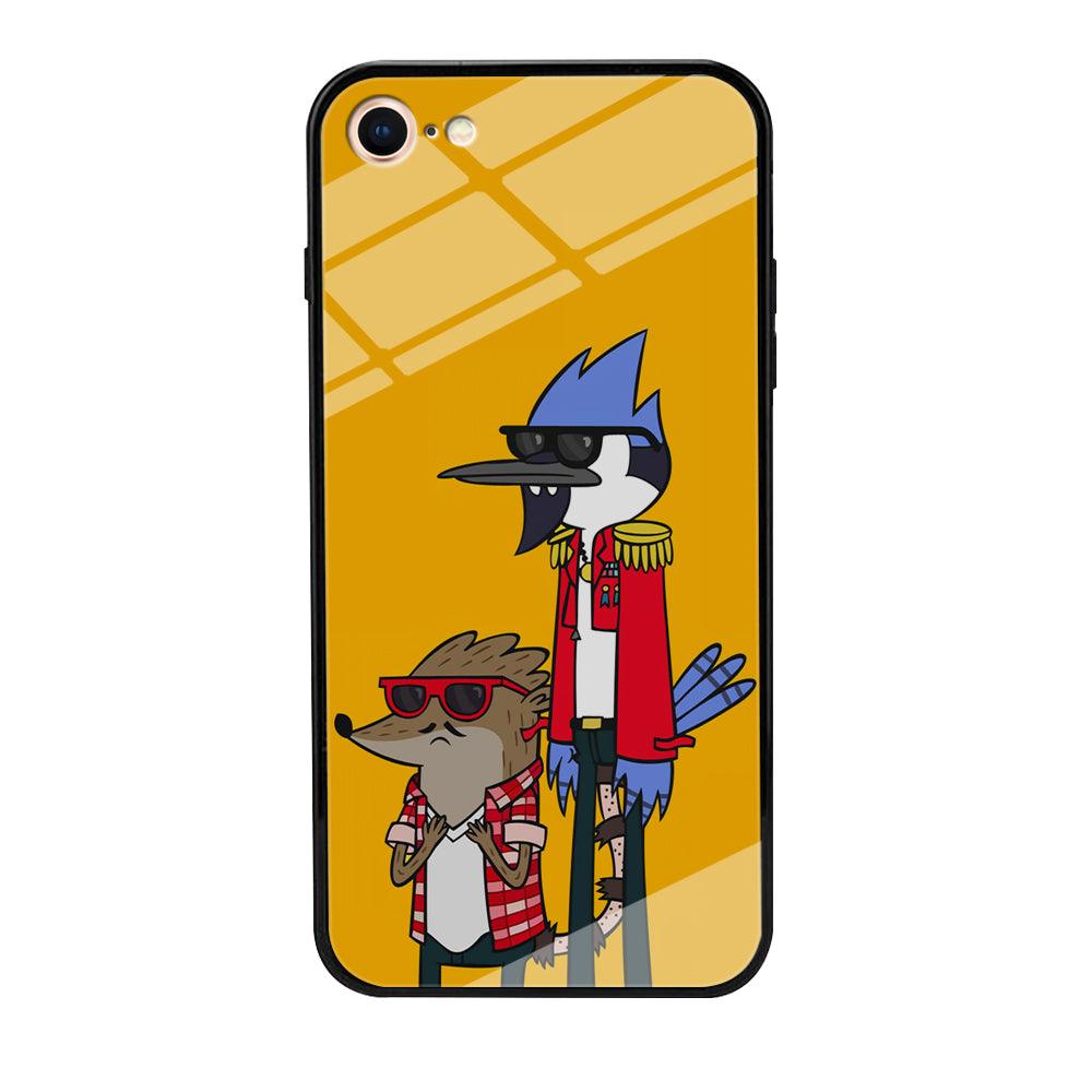 Regular Show Rigby and Mordecai iPhone 8 Case-Tempered Glass Case-Xtracase