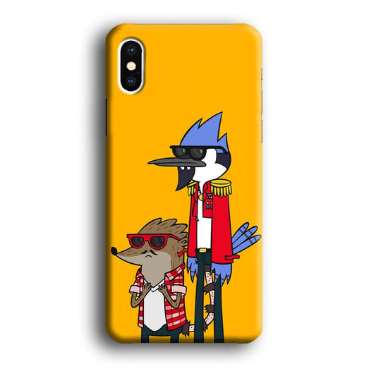 Regular Show Rigby and Mordecai iPhone Xs Case-Plastic / Full Wrap (3D Case)-Xtracase