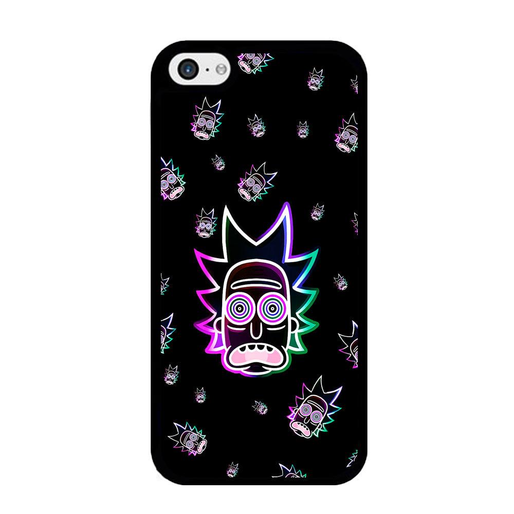 Rick Face Neon iPhone 5 | 5s Case-Rubber / Black (2D Case)-Xtracase