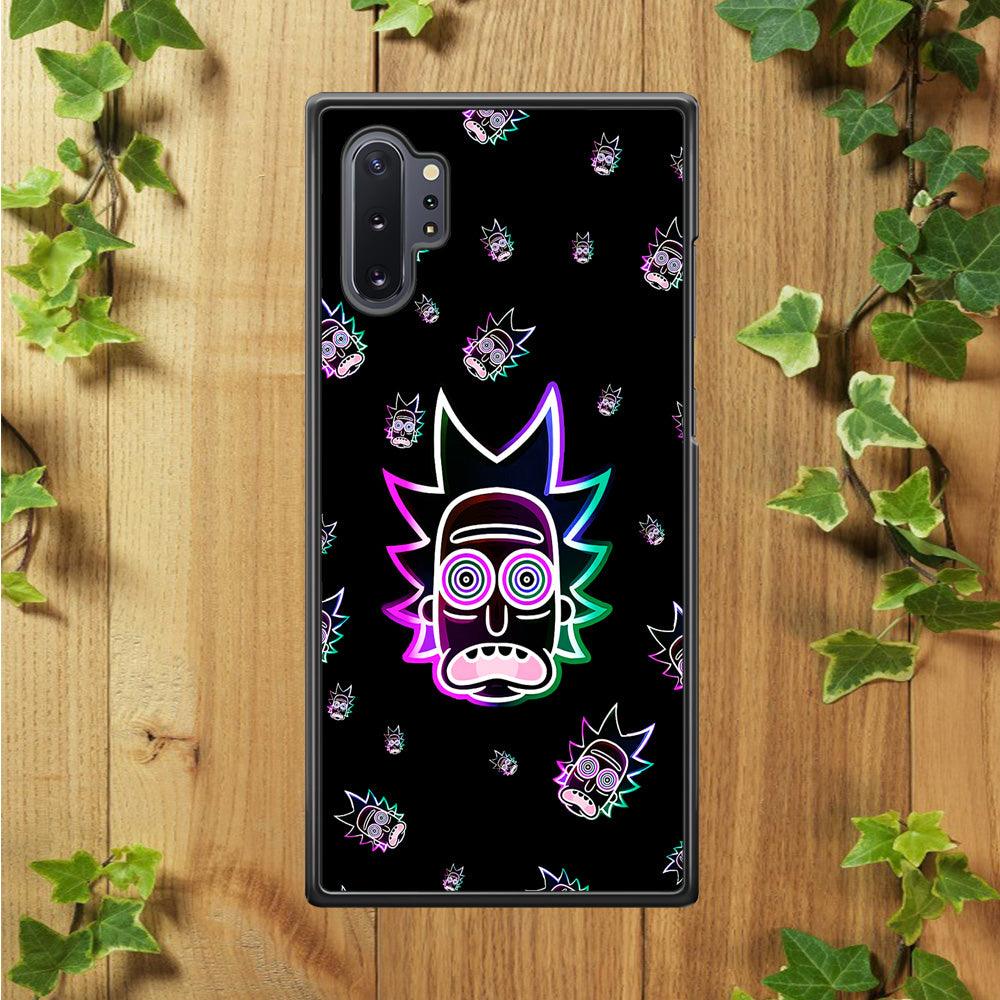 Rick Face Neon Samsung Galaxy Note 10 Plus Case-Rubber / Black (2D Case)-Xtracase