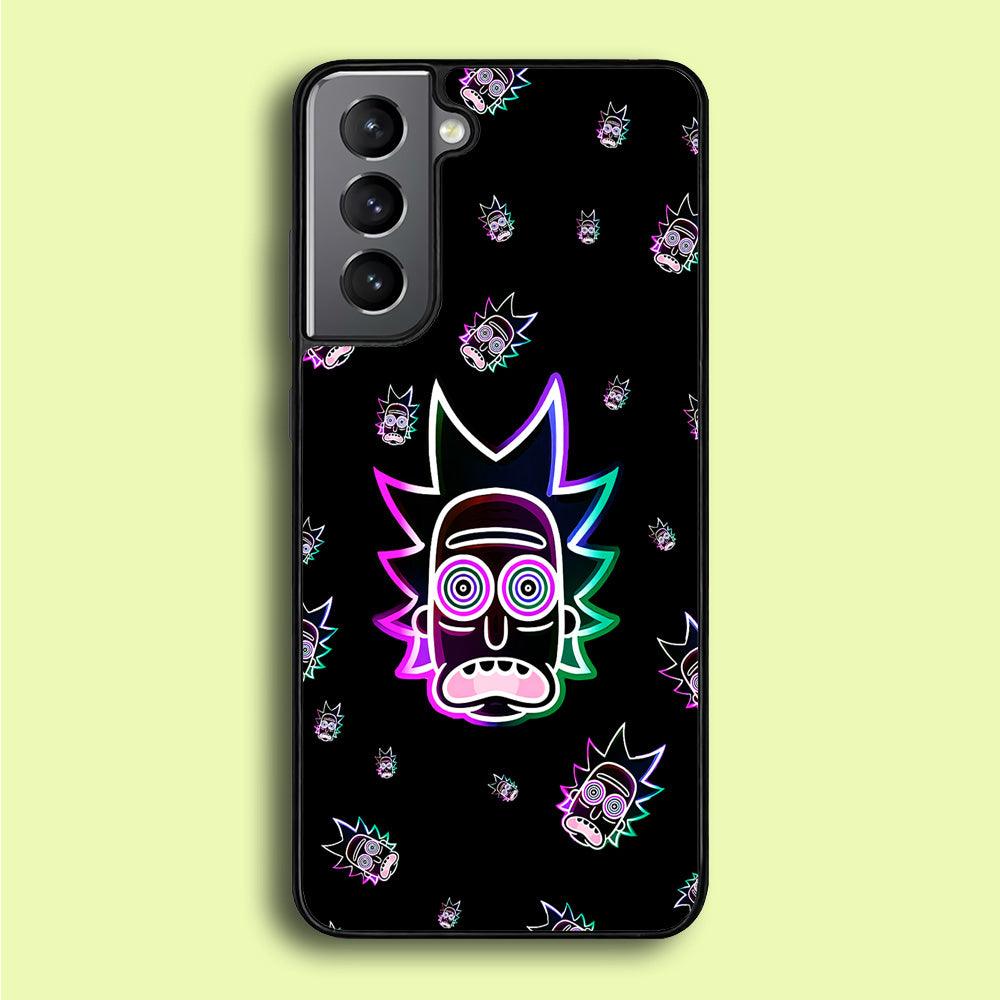 Rick Face Neon Samsung Galaxy S21 Plus Case-Plastic / Full Wrap (3D Case)-Xtracase