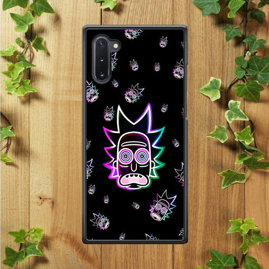 Rick Face Neon Samsung Galaxy Note 10 Case-Rubber / Black (2D Case)-Xtracase
