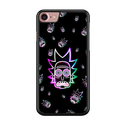 Rick Face Neon iPhone SE 2020 Case-Rubber / Black (2D Case)-Xtracase