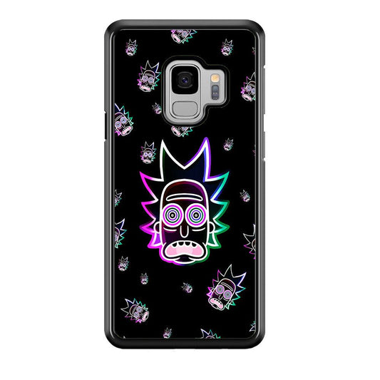 Rick Face Neon Samsung Galaxy S9 Case-Rubber / Black (2D Case)-Xtracase