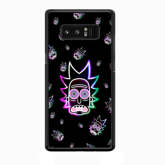 Rick Face Neon Samsung Galaxy Note 8 Case-Rubber / White (2D Case)-Xtracase