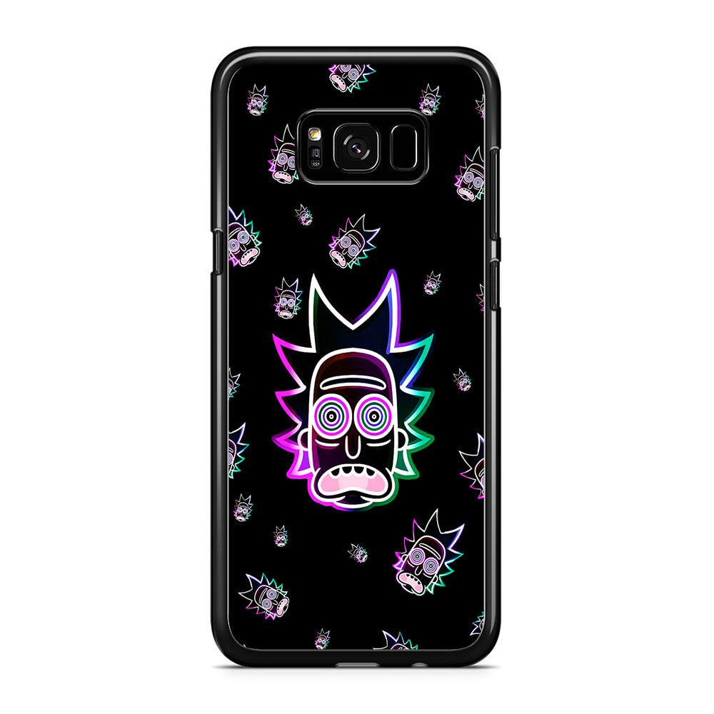 Rick Face Neon Samsung Galaxy S8 Case-Rubber / Black (2D Case)-Xtracase