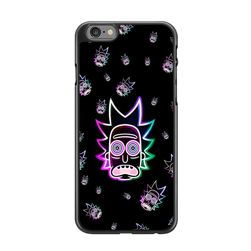 Rick Face Neon iPhone 6 | 6s Case-Rubber / Black (2D Case)-Xtracase