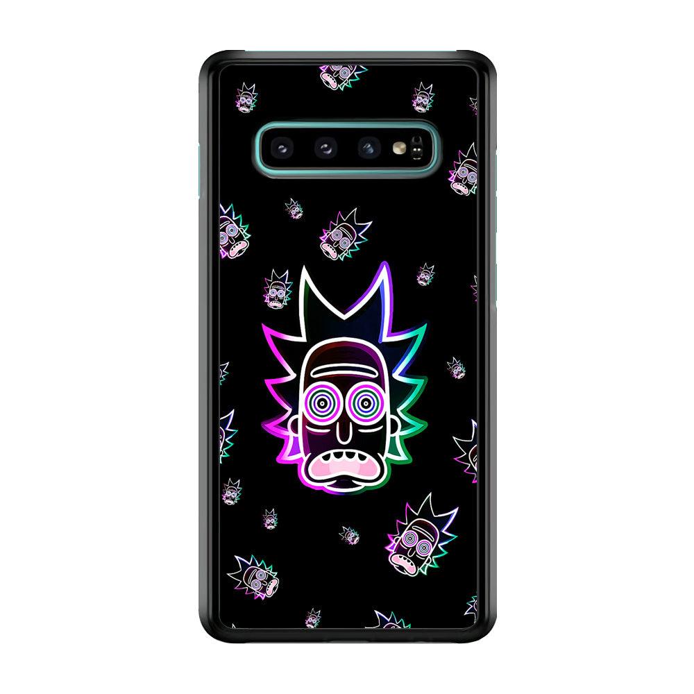 Rick Face Neon Samsung Galaxy S10 Plus Case-Plastic / Full Wrap (3D Case)-Xtracase