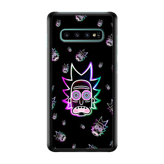 Rick Face Neon Samsung Galaxy S10 Plus Case-Plastic / Full Wrap (3D Case)-Xtracase