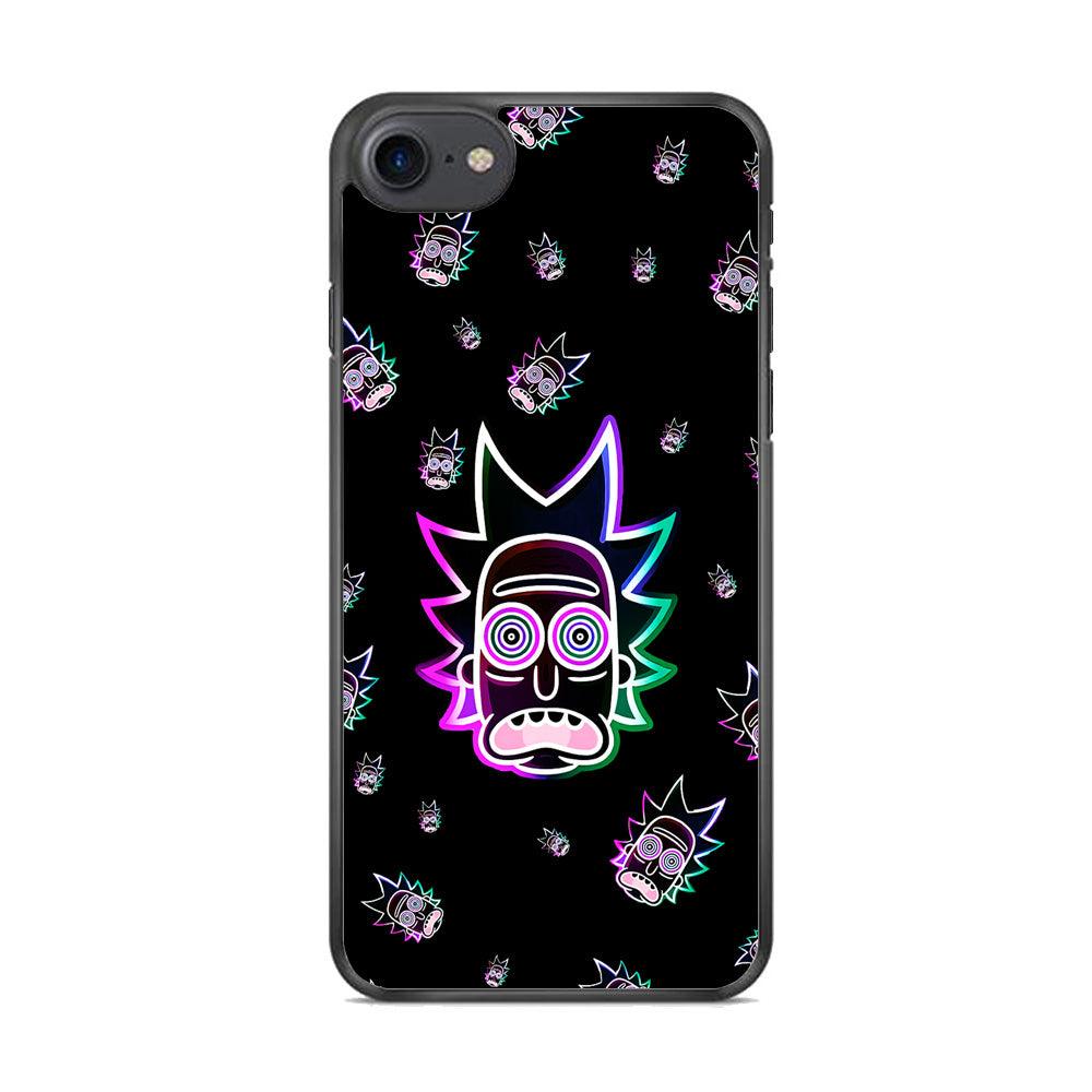 Rick Face Neon iPhone 7 Case-Rubber / Black (2D Case)-Xtracase