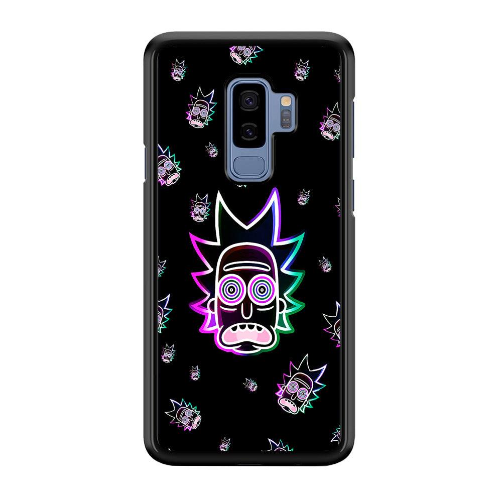 Rick Face Neon Samsung Galaxy S9 Plus Case-Rubber / White (2D Case)-Xtracase