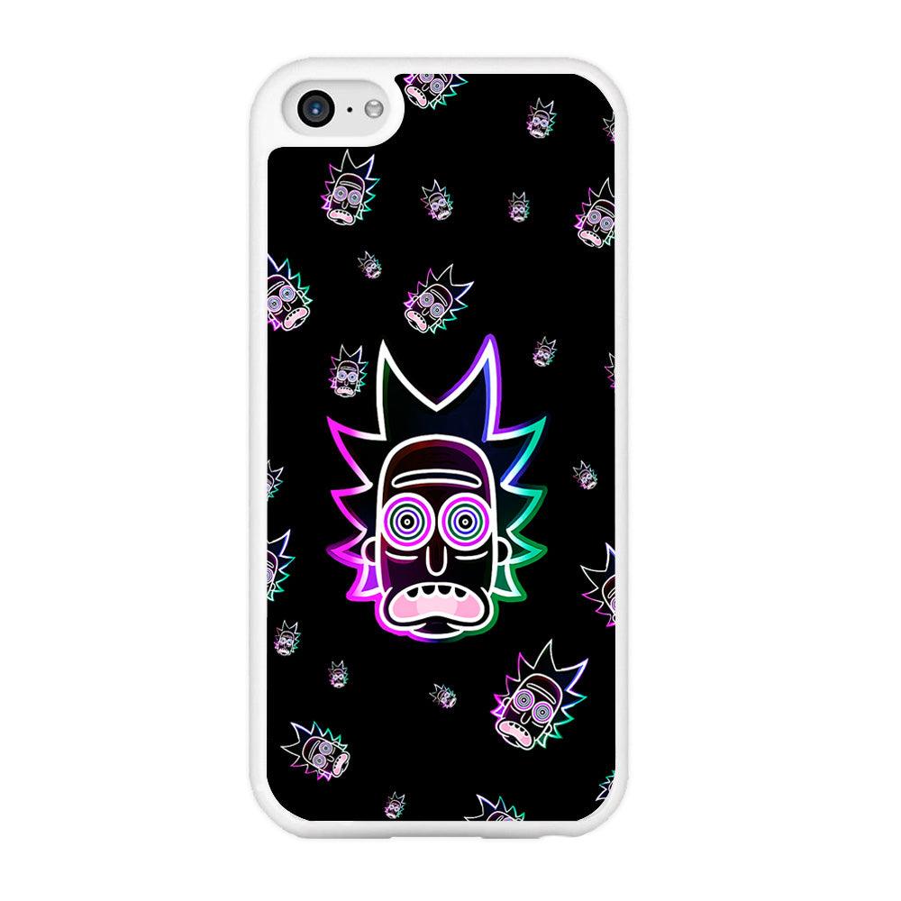 Rick Face Neon iPhone 5 | 5s Case-Rubber / White (2D Case)-Xtracase