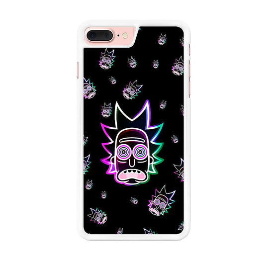 Rick Face Neon iPhone 8 Plus Case-Rubber / White (2D Case)-Xtracase
