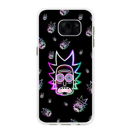 Rick Face Neon Samsung Galaxy S7 Edge Case-Rubber / White (2D Case)-Xtracase