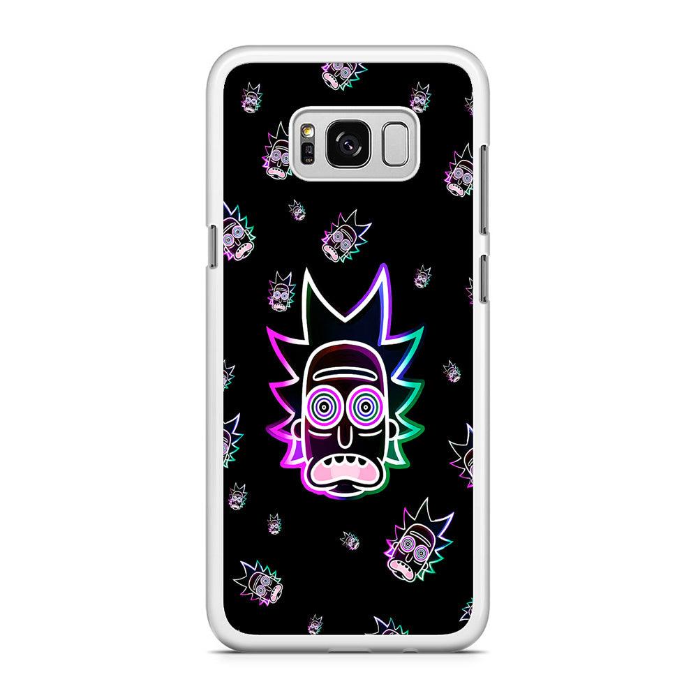 Rick Face Neon Samsung Galaxy S8 Case-Rubber / White (2D Case)-Xtracase