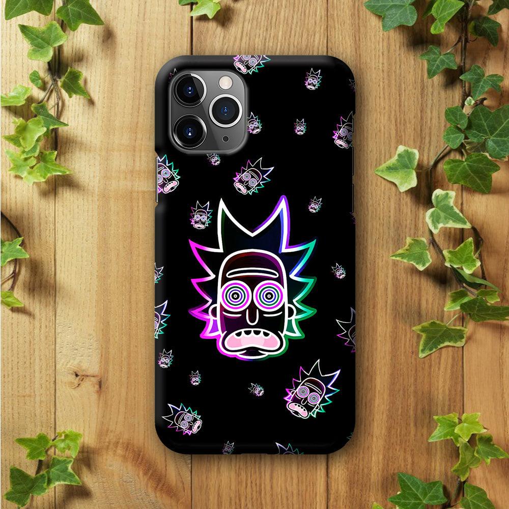 Rick Face Neon iPhone 11 Pro Case-Plastic / Full Wrap (3D Case)-Xtracase