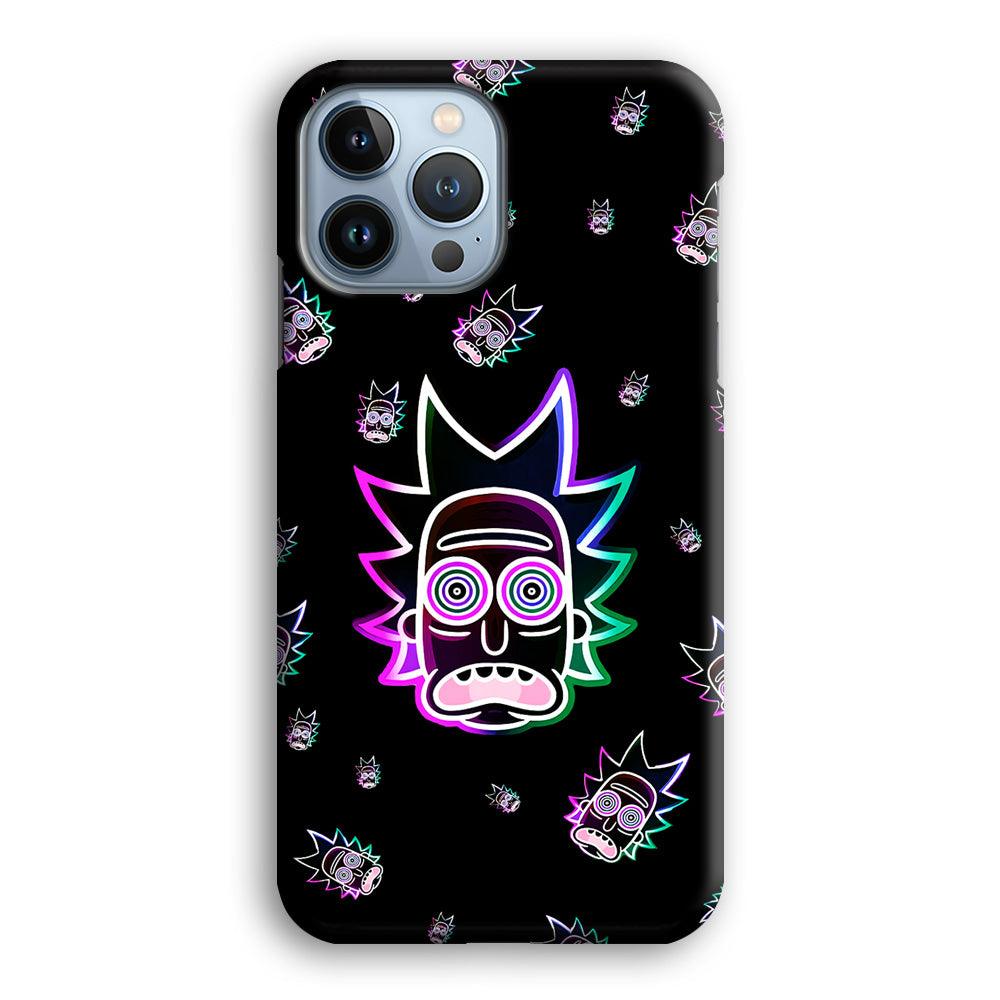 Rick Face Neon iPhone 13 Pro Case-Plastic / Full Wrap (3D Case)-Xtracase