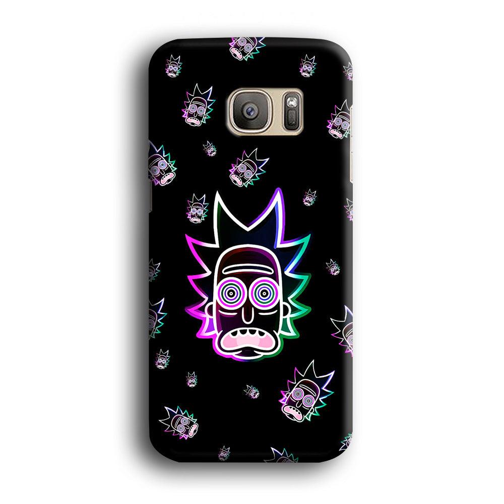 Rick Face Neon Samsung Galaxy S7 Edge Case-Plastic / Full Wrap (3D Case)-Xtracase