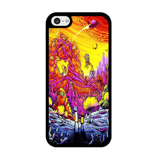 Rick and Morty Alien Planet iPhone 5 | 5s Case-Rubber / Black (2D Case)-Xtracase