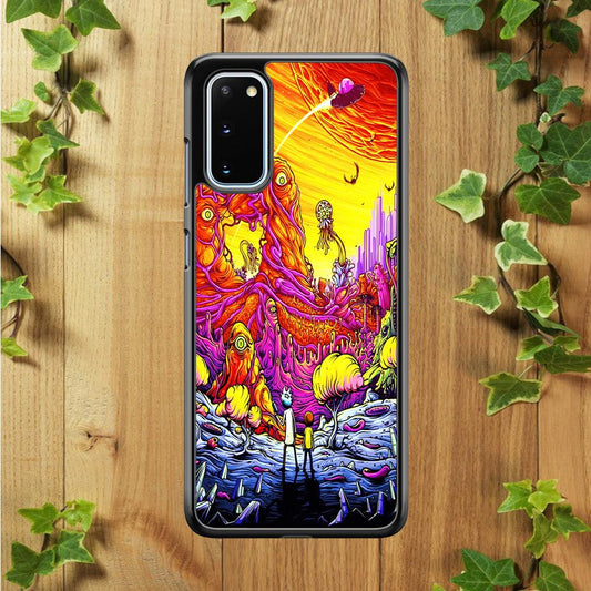 Rick and Morty Alien Planet Samsung Galaxy S20 Case-Rubber / Black (2D Case)-Xtracase