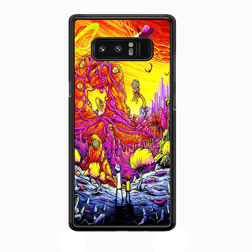 Rick and Morty Alien Planet Samsung Galaxy Note 8 Case-Rubber / White (2D Case)-Xtracase