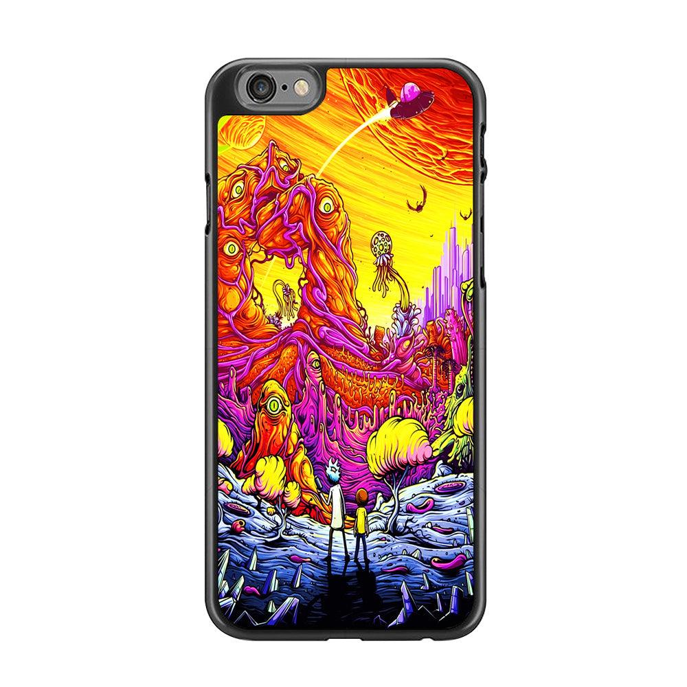 Rick and Morty Alien Planet iPhone 6 | 6s Case-Rubber / Black (2D Case)-Xtracase