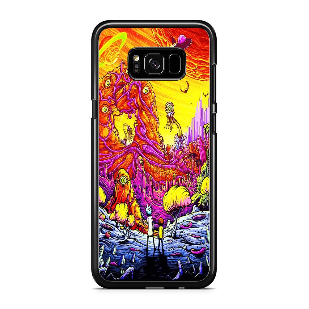 Rick and Morty Alien Planet Samsung Galaxy S8 Case-Rubber / Black (2D Case)-Xtracase