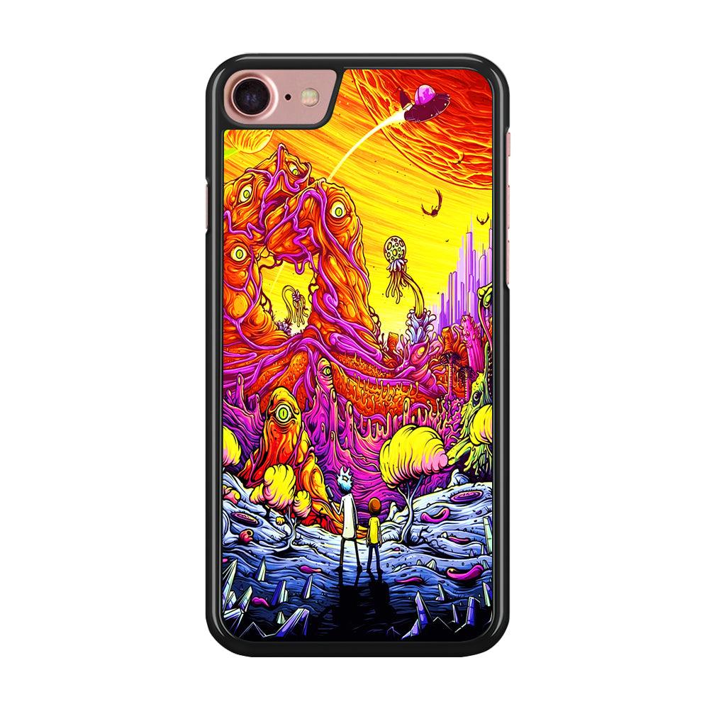 Rick and Morty Alien Planet iPhone SE 2020 Case-Rubber / Black (2D Case)-Xtracase