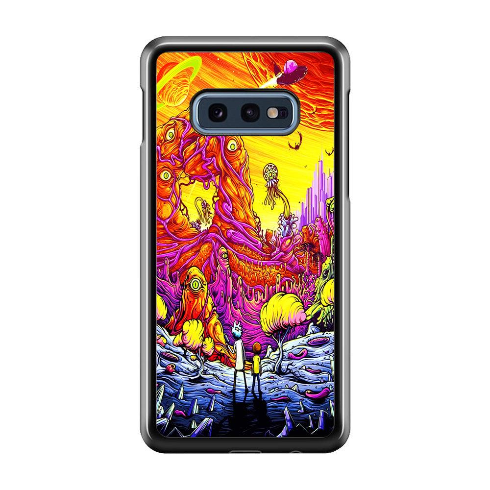 Rick and Morty Alien Planet Samsung Galaxy S10E Case-Rubber / White (2D Case)-Xtracase