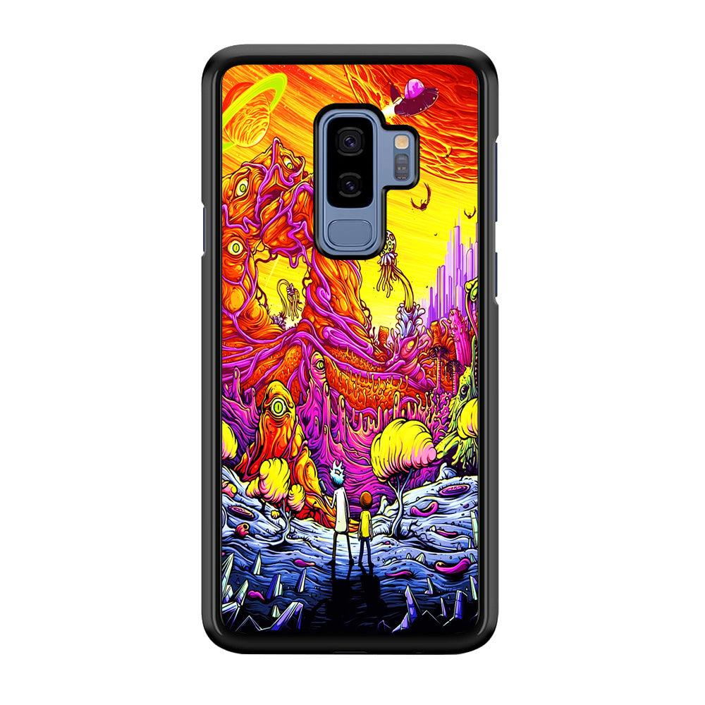 Rick and Morty Alien Planet Samsung Galaxy S9 Plus Case-Rubber / Black (2D Case)-Xtracase