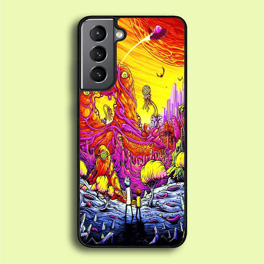 Rick and Morty Alien Planet Samsung Galaxy A16 Case-Rubber / White (2D Case)-Xtracase