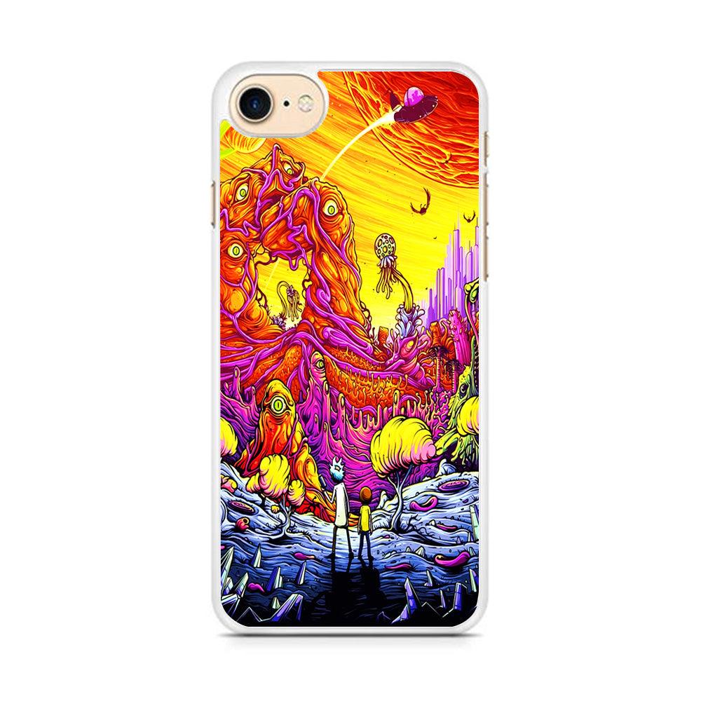 Rick and Morty Alien Planet iPhone 7 Case-Rubber / White (2D Case)-Xtracase