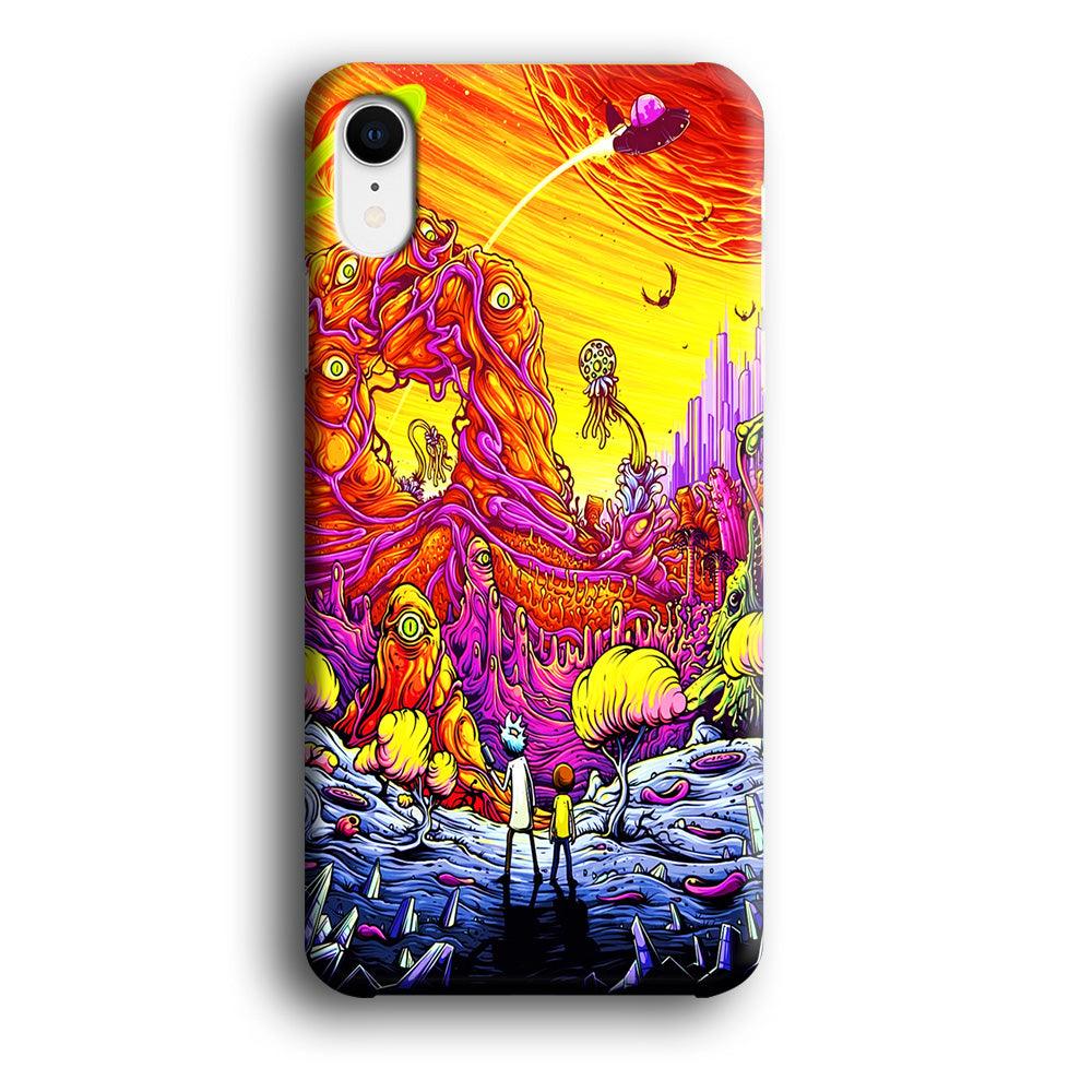 Rick and Morty Alien Planet iPhone XR Case-Plastic / Full Wrap (3D Case)-Xtracase