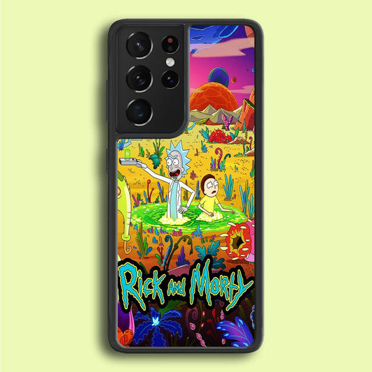Rick and Morty Art Poster Samsung Galaxy S25 Ultra Case-Plastic / Full Wrap (3D Case)-Xtracase