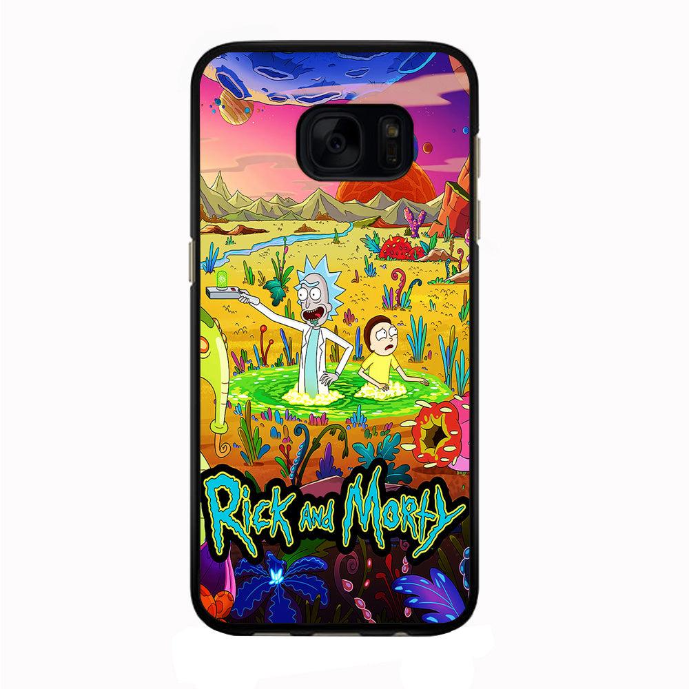 Rick and Morty Art Poster Samsung Galaxy S7 Edge Case-Rubber / Black (2D Case)-Xtracase