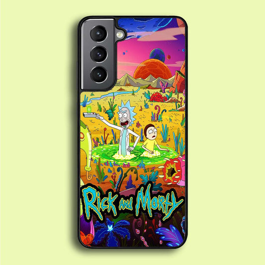 Rick and Morty Art Poster Samsung Galaxy S21 Plus Case-Rubber / Black (2D Case)-Xtracase