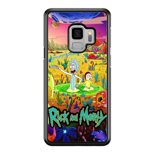 Rick and Morty Art Poster Samsung Galaxy S9 Case-Rubber / White (2D Case)-Xtracase