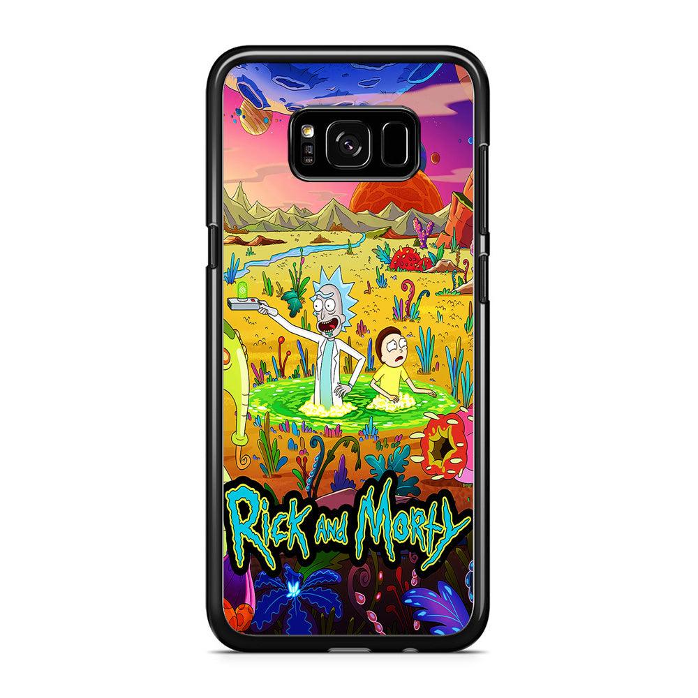Rick and Morty Art Poster Samsung Galaxy S8 Case-Rubber / Black (2D Case)-Xtracase