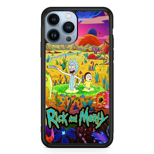 Rick and Morty Art Poster iPhone 13 Pro Max Case-Rubber / Black (2D Case)-Xtracase