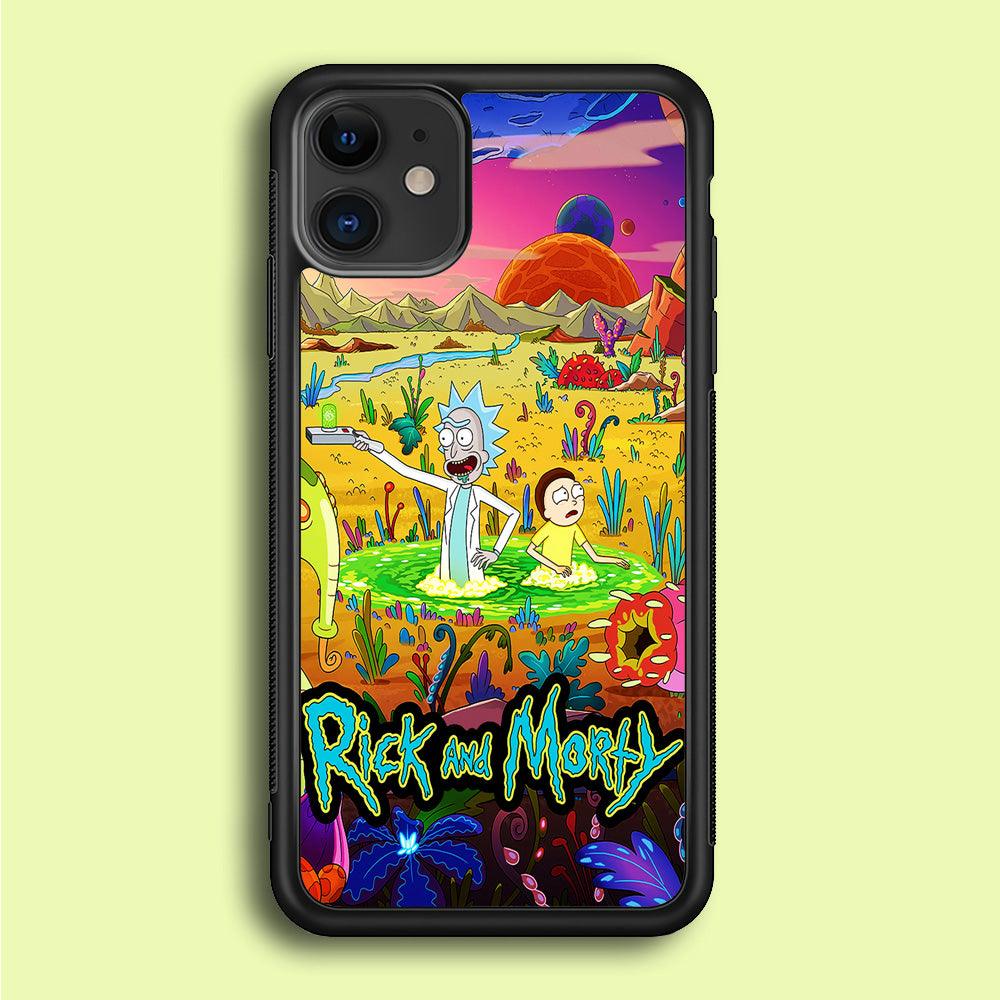 Rick and Morty Art Poster iPhone 12 Mini Case-Rubber / Black (2D Case)-Xtracase