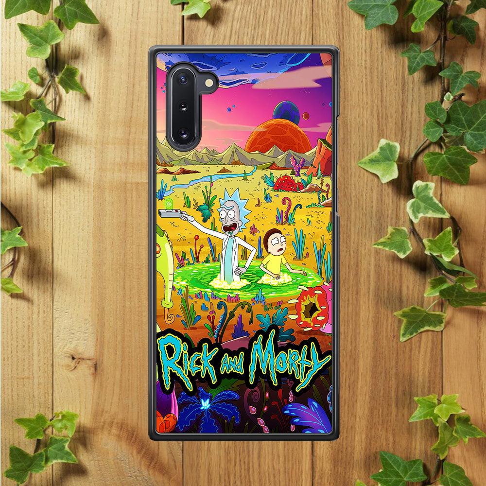 Rick and Morty Art Poster Samsung Galaxy Note 10 Case-Rubber / Black (2D Case)-Xtracase