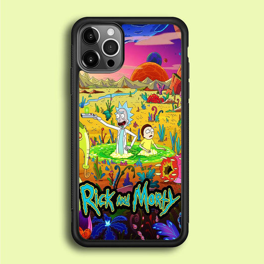 Rick and Morty Art Poster iPhone 12 Pro Case-Rubber / Black (2D Case)-Xtracase